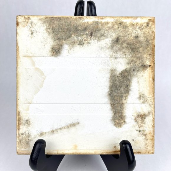 Vintage Wheeling Cushion Hand Painted Hibiscus 6" Square Tile Trivet - Picture 2 of 12